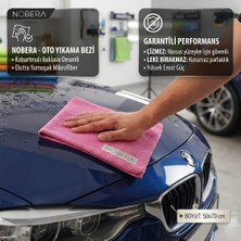 Nobera 50X70 cm Kabartmalı Baklava Desen Çok Amaçlı Mikrofiber Cam Bezi, Leke ve Iz Bırakmaz Toz Bezi (1 Adet)