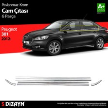 St. Morritz S-Dizayn Peugeot 301 Krom Cam Çıtası 6 Prç. 2012-2017 6907060