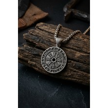 Begondio Vegvisir Pusula  El İşçiliği Paslanmaz Çelik Zincir Erkek Kolye