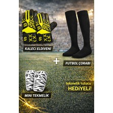 St. Morritz Kaleci Eldiveni + Mini Tekmelik + Futbol Çorabı Seti | Tekmelik Tutucu Hediyeli | Çocuk & Yetişkin