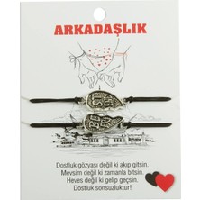 Ronanna Buğz Best Friends Arkadaş Deri Bileklik