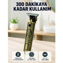 Ronanna Buğz Kablosuz Saç Sakal Kesme Makinesi T Tipi Metal Bıçaklı 3 Kademeli Taraklı
