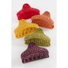 Ronanna Buğz Oval Çiçek Renkli Mandal Toka 8 cm
