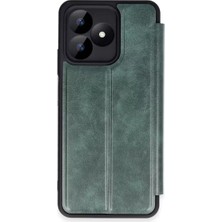 Sh Newface Realme Note 50 4g Kılıf Flip Cover - Koyu Yeşil Sh Najmaddin