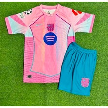 Candy Cup Barcelona Lamine Yamal  Yeni Sezon Pembe Futbol Çocuk Forması 2li  Set H
