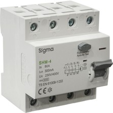Sigma Kaçak Akım Koruma Şalteri Shm 4p 300MA 80A 6ka