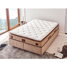 Niron Majesty Yatak 90x190 Tek Kişilik Pedli Ekstra Lüks Yumuşak Yatak Pamuklu Keten Kumaş 30 cm