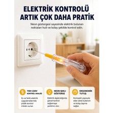 Aksiyon Global 110-220V Elektrik Test Kalemi Korozyona Dayanıklı Nikel Kaplamalı - Lisinya