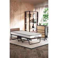Niron Yatak Niron Katlanır Yatak 80x190 cm, Yaylı ve Dayanıklı Malzeme ile Ergonomik Kullanım Sunan Portatif Yatak