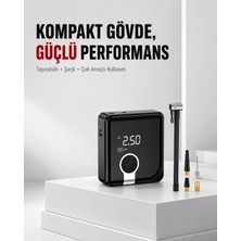 TeknoKapsül 6000MAH Bataryalı Type-C Şarjlı Diyafram Tip Kompresör LED Işıklı