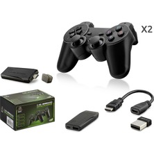 Hace Bazaar Retro Oyun Stick HDMI Çift Gamepad Seti 2.4g Kablosuz - Siyah HD327