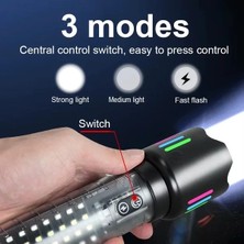 Mercora Tech Güçlü Taktik LED El Feneri Paweınuo SDT53 – 3800LM, 35W, Yan Cob Aydınlatma ve Type-C Şarj �