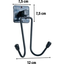 Techora Sale Kendiliğinden Yapışkanlı Siyah Paslanmaz Metal Bornoz ve Havlu Askılığı BX40