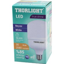 Sepetopia Thorlıght T-30B  30W  E27 Torch T-Shape  Beyaz  LED Ampul  2580 Lumen - 6400K - 18000 Saat - 2835 S