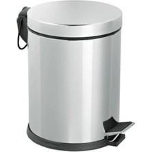 Mercora Tech Pedallı 8lt Krom Metal Çöp Kovası BX40