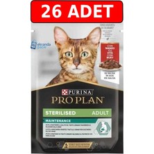 Proplan Sterilised Sığır Etli Kısırlaştırılmış Kedi Pouch 85GR 26ADET Kedi Yaş Mama Kedi Konservesi
