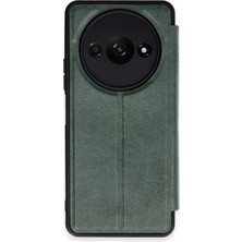 Ankaverse®   Redmi A3 4g Kılıf Flip Cover - Koyu Yeşil