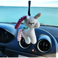 Sevimli Unicorn, El Yapımı Araba Dikiz Aynası Süsü, Oto Hediyesi