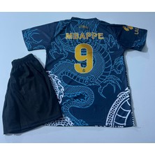 Candy Cup R.madridd Kylian Mbappe Dragon Desenli 9 Numara Yeni Sezon Çocuk Futbol Forması 2liset Mavi