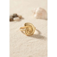TeknoKapsül Nautilus Tasarım Gold Renk Kadın Yüzük