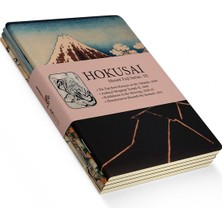 Retronote Mount Fuji Series Iıı - A5, Hokusai 4'lü Defter Seti Iıı, Çizgisiz, Toplam 256 Sayfa, He