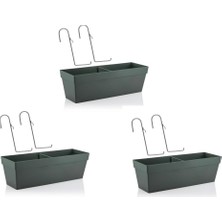 SO-YB02A Askılı Yalı Balkon Saksı 10.8 Lt Antrasit 3 Adet