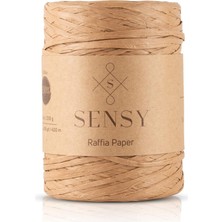 Sensy Premium 400 Metre Rafya Çanta Ipi Raffia Ip Kağıt Ip Supla Ipi 250 Gram (Sütlü Kahve)