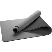 Ekolojik 6mm Tpe Yoga Matı Pilates Minderi Gri