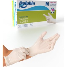 Dolphin Beyaz Lateks Eldiven Pudralı M 100 Adet