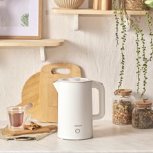Homend Heatrow Cooltouch 1618H Paslanmaz Çelik El Yakmaz Gövdeli Su Isıtıcısı Beyaz