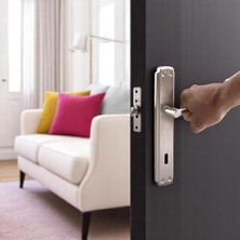 Oda Kapı Kolu Nikel Inox Aynalı Sağa Sola Uygun Iç Dış Ahşap Pvc Metal Çelik Kapısı Tuta