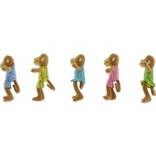 Five Little Monkeys Parmak Kukla Oyun Seti, 5'li Set, Her Biri 12 cm