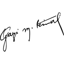 Quart Aksesuar Gazi Mustafa Kemal Atatürk Imza Sticker Oto Araba Sticker 25 x 8 cm Siyah