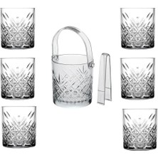 Timeless Viski Bardağı ve Buz Kovası Set 6 Kişilik 86985859685854458AYBABASTORE