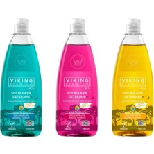 Viking Premium Bulaşık Deterjanı Orman Meynaneleri&fesleğen-Limon&nergis-Bergamot 750 ml 3 Adet,