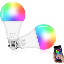 Alexa Ampüller E27 Akıllı LED Lamba, 10W Wifi Renk Değişen LED Rgb Ampul 16 Milyon Renk, Uygula