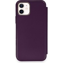 Ankaverse®  iPhone 12 Kılıf Dolpin Kapaklı - Derin Mor