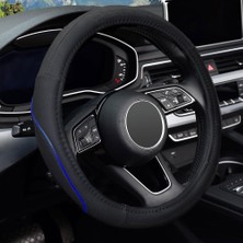 MC1003NAZ Premium Suni Deri Direksiyon Kılıfı, Mavi