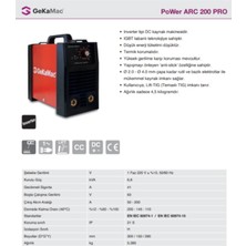 Gekamac Power Arc 200 Pro Inverter Kaynak Makinası +Kaynak Maskesi+Elektrodu Fırçası Hediyeli