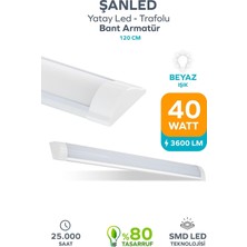 Şanled 120 cm 40 Watt Yatay LED Bant Armatür-Trafolu Beyaz Işık-1-2-4-5-8-10-20-40 Adettir (Be