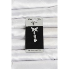 TeknoKapsül 316L Cerrahi Çelik Sallantılı Kelebek Model Göbek Piercing
