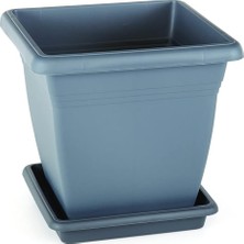 VK02 Villa Kare Saksı No:2 Tabaklı 25,5 Cm, 9 Litre Antrasit
