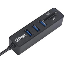 4690 USB Hub 3 Port Microsd Tf Sd Kart Okuyucu Çoklayıcı