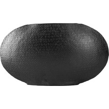 Porland Sia Siyah Oval Vazo 25CM