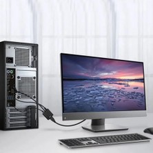VGA To HDMI Adaptör (Vga → Hdmı) Görüntü ve Ses Aktarıcı Dönüştürücü – USB Güç Des