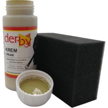 Srtfootcare Derby Mont, Direksiyon, Koltuk, Deri Eşya Boyası 100ML ve Siyah Sünger (Krem)