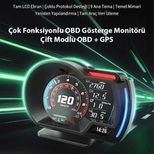 A520 Obd2 + Gps Head Up Display Hud, Dijital Hız Göstergesi, Rpm & Sıcaklık & Basınç Takip, H�