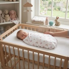 Deux Lapıns% 100 Pamuk Müslin Bebek Örtüsü - Bébé Lapin Rose 70X70 cm THROW7019