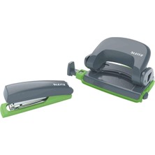 Leitz 5507 Retro Chic Zımba ve Delgeç Set - Gri-Yeşil