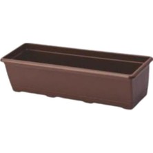 Uzun Balkon Saksısı Bahçe Saksısı Orta Boy Dikdörtgen Saksı 6 Litre 2 Adet 17X40 Kahverengi